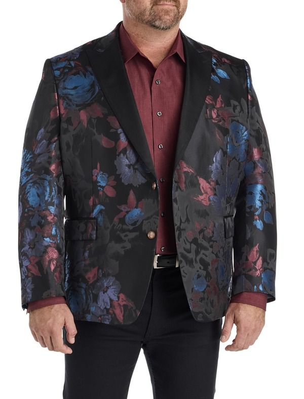 タリア メンズ アウター ジャケット・ブルゾン フラワー柄 トール コート フラワー Tallia Big Tall Bold Floral Sport Coat Black ブラック