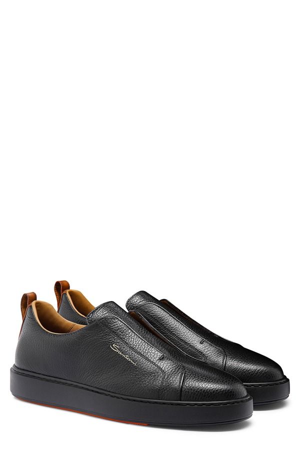 サントーニ メンズ シューズ スニーカー レース Santoni Victory LacelesslipOn Sneaker Black ブラック