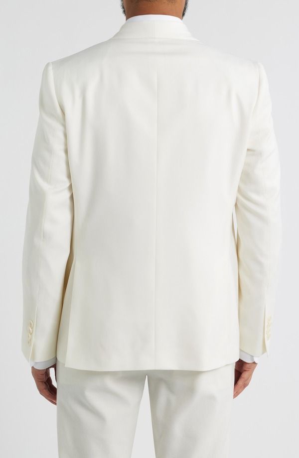 ジャックビクター メンズ アウター ジャケット・ブルゾン ウール Jack Victor Ellis Double Breasted Ivory Super 120s Wool Dinner Jack