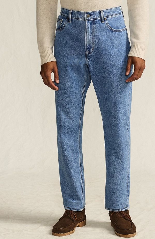 ランズエンド メンズ ボトムス デニムパンツ Lands End Stretch Athletic Fit Jean Medium Stonewash