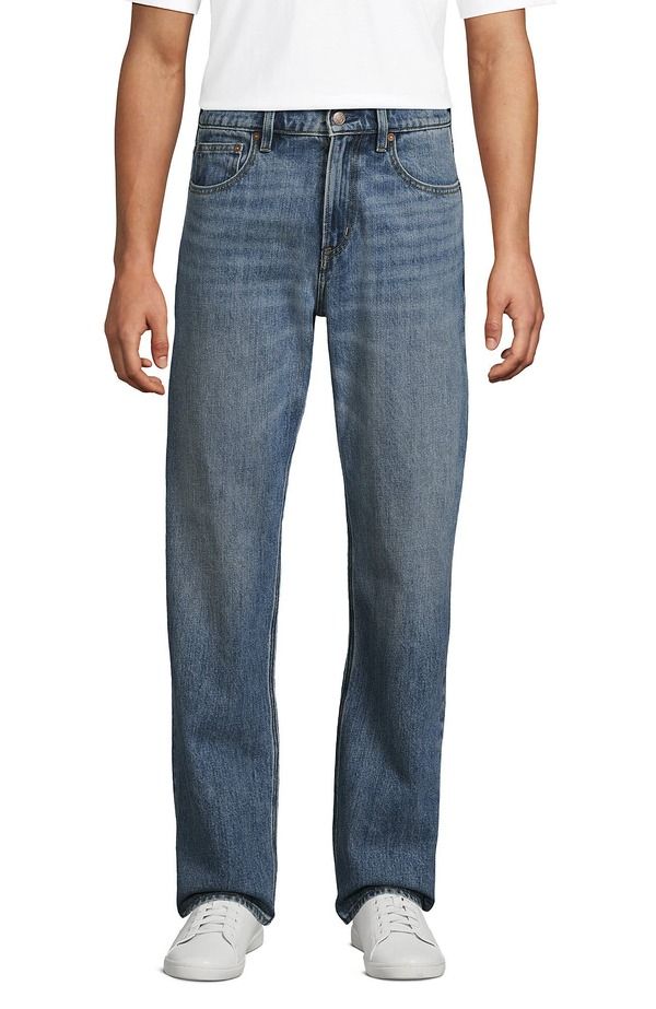 ランズエンド メンズ ボトムス デニムパンツ Lands End Rigid Comfort Waist Classic Fit Jean Medium Tahoe Wash