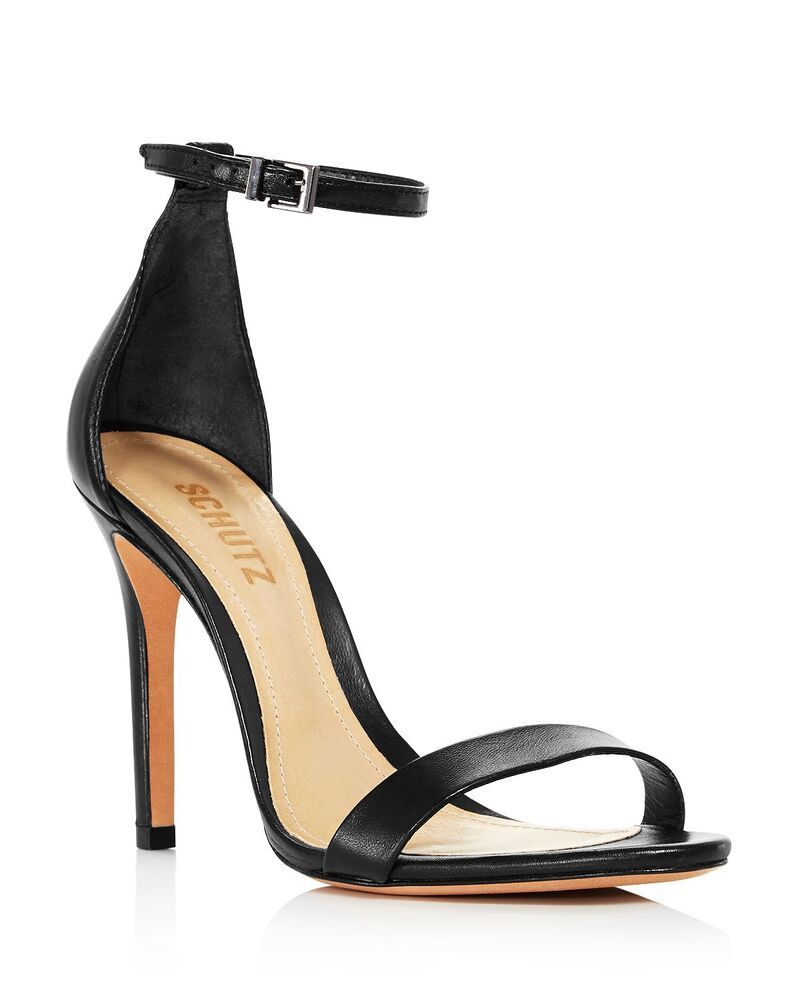 シュッツ レディース シューズ サンダル アンクル ヒール SCHUTZ Womens Cadey Lee Ankle Strap HighHeel Sandals Black Leather ブラッ