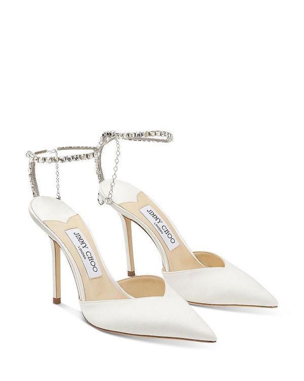 ジミーチュー レディース シューズ パンプス Jimmy Choo Womens Saeda 100 Embellished Pointed Toe Pumps IvoryCrystal アイボリー