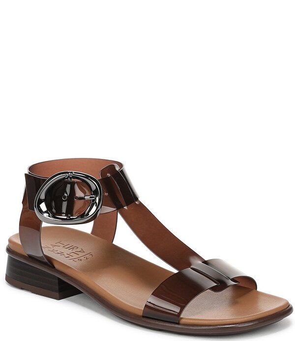 ナチュライザー レディース シューズ サンダル アンクル Naturalizer Brandy Big Buckle Hardware TStrap Ankle Wrap Sandals Chocol