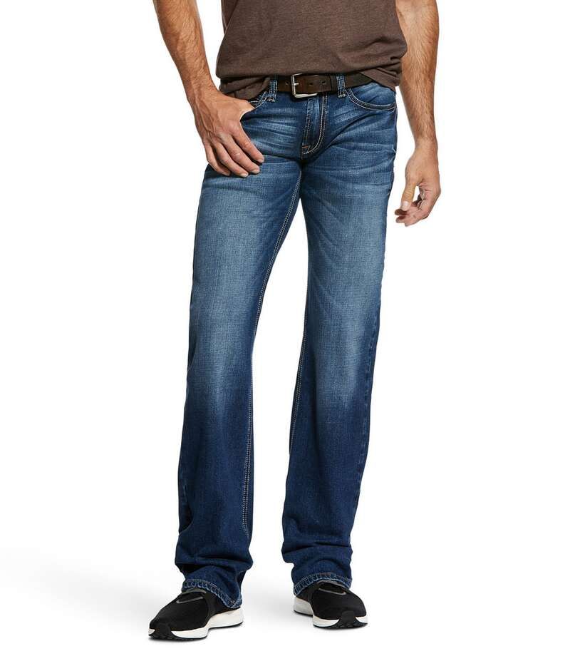 アリアト メンズ ボトムス デニムパンツ ストレート ジーンズ Ariat M7 Rocker Stretch Nassau Stackable Straight Leg Jeans Blue ブルー