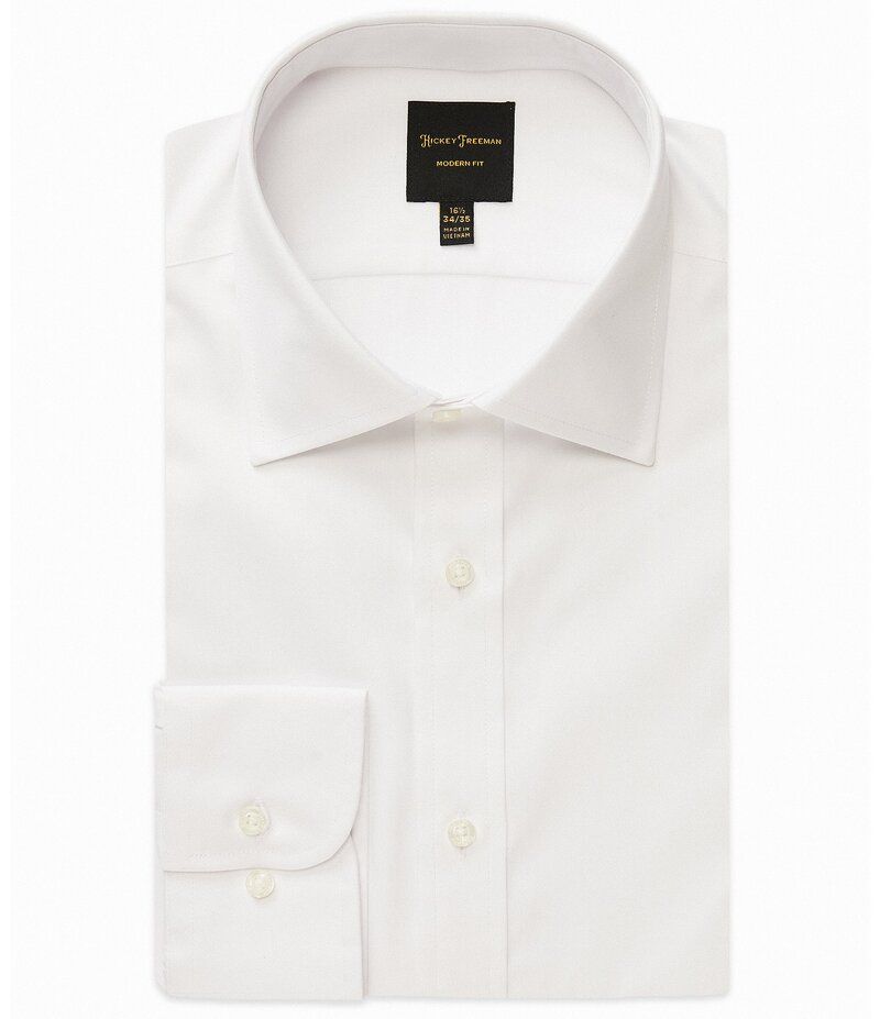 ヒッキーフリーマン メンズ トップス シャツ Hickey Freeman Modern Fit Spread Collar Solid Dress Shirt White ホワイト