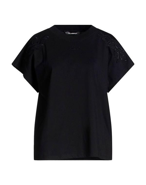 カール ラガーフェルド レディース トップス Tシャツ KARLAGERFELD Ｔシャツ Black ブラック