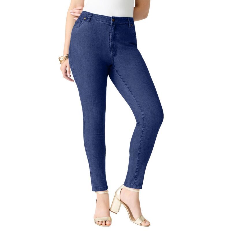 ロアマンズ レディース ボトムス デニムパンツ プラスサイズ Roamans Womens Plusize Classic Stretch Slim Jean Dark Wash