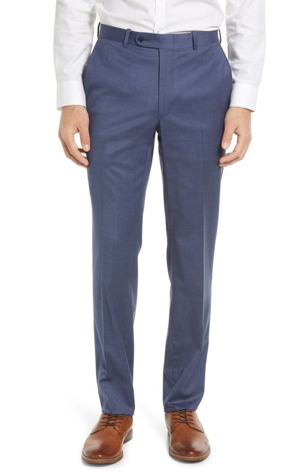 ピーター・ミラー メンズ ボトムス カジュアルパンツ ウール Peter Millar Harker Flat Front Stretch Wool Twill Dress Pants Mid Blu
