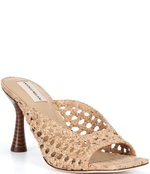 アントニオ メラーニ レディース シューズ サンダル Antonio Melani Evelyne Cork Woven Dresslide Sandals Natural