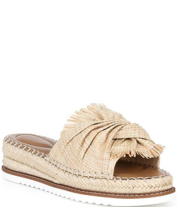 アレックスマリー レディース シューズ サンダル プラットフォーム Alex Marie Cici Raffia Knot Detail Platform Sandals Natural