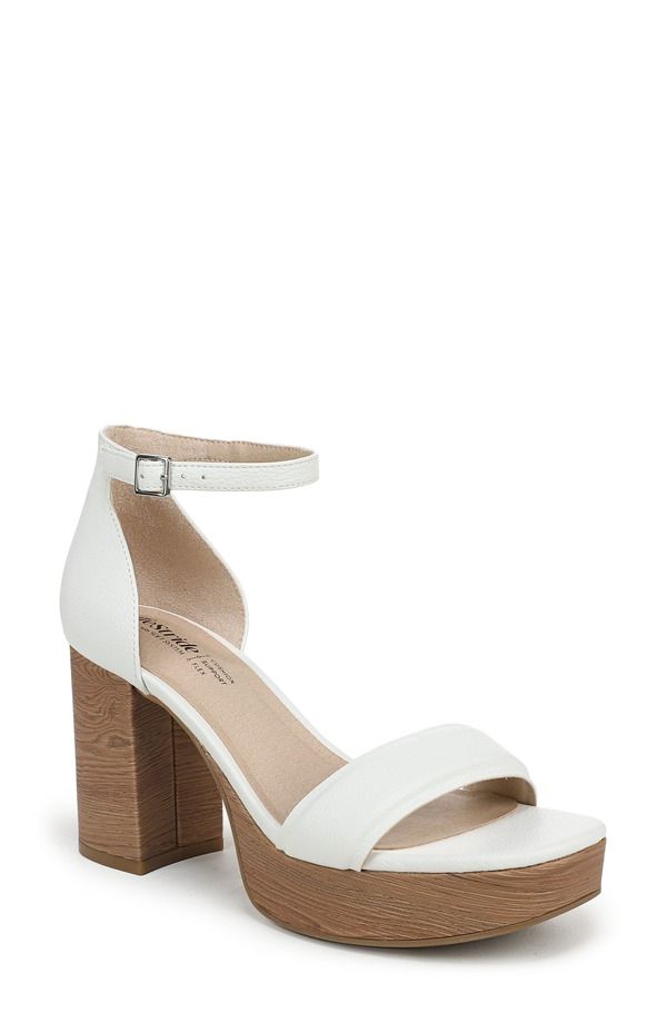 ライフストライド レディース シューズ ヒール プラットフォーム サンダル アンクル LifeStride Ashland Ankle Straplatform Sandal White ホワイト