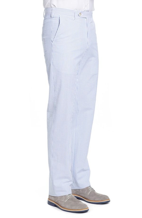 ベール メンズ ボトムス カジュアルパンツ Berle Flat Front Seersucker Pants Light Blue ブルー ベール メンズ ボトムス カジュアルパンツ Berle Flat Front Seersucker Pants Light Blue ブルー
