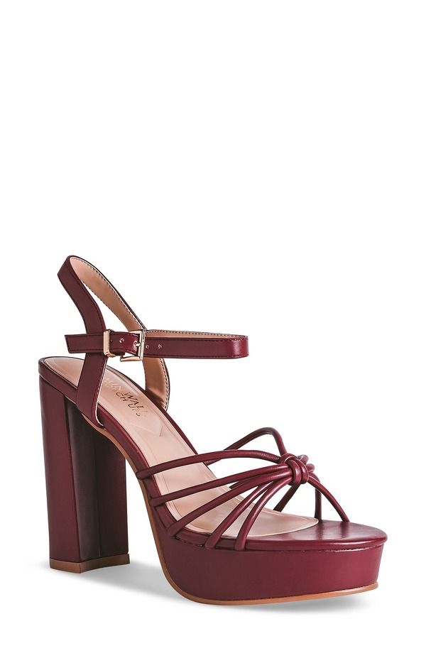 タッチアップ レディース シューズ ヒール プラットフォーム サンダル Touch Ups Tiara Platform Sandal Dark Red レッド