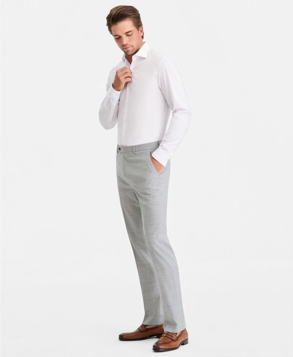 カルバンクライン メンズ ボトムス カジュアルパンツ ウール Calvin Klein MenslimFit Windowpane WoolBlend Suit Separates Pants Lig