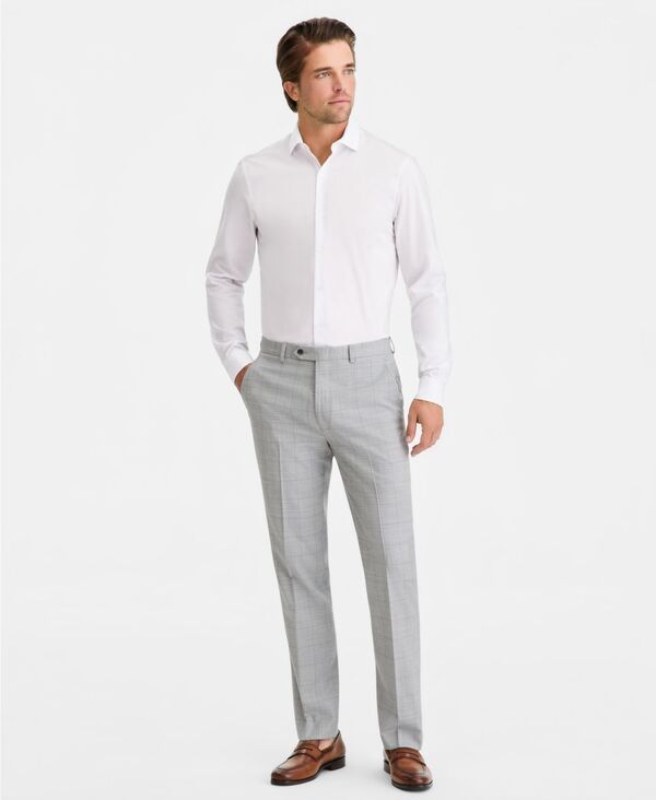 カルバンクライン メンズ ボトムス カジュアルパンツ ウール Calvin Klein MenslimFit Windowpane WoolBlend Suit Separates Pants Lig