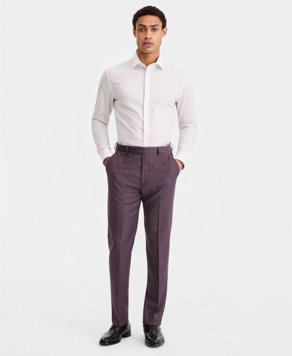 カルバンクライン メンズ ボトムス カジュアルパンツ ウール Calvin Klein MenslimFit WoolBlend Suit Separates Pants Purple パープル