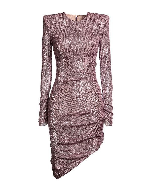 エリザベッタフランキ レディース トップス ワンピース ELISABETTA FRANCHI スパンコールドレス Lilac ライラック