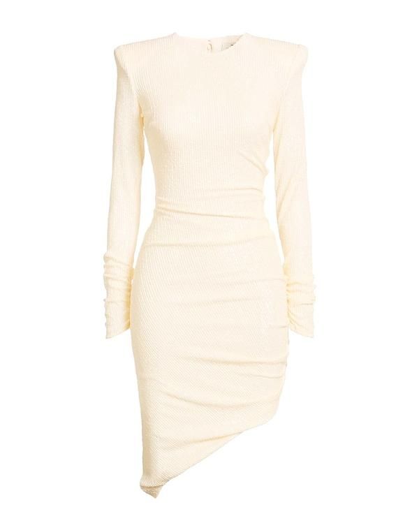 エリザベッタフランキ レディース トップス ワンピース ELISABETTA FRANCHI スパンコールドレス Off White オフホワイト