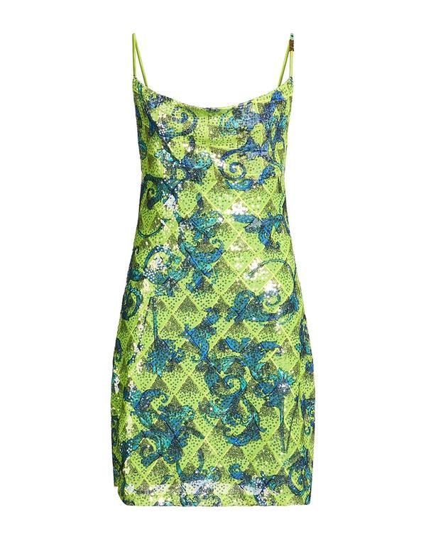 ヴェルサーチ レディース トップス ワンピース VERSACE JEANS COUTURE スパンコールドレス Lime Green ライム