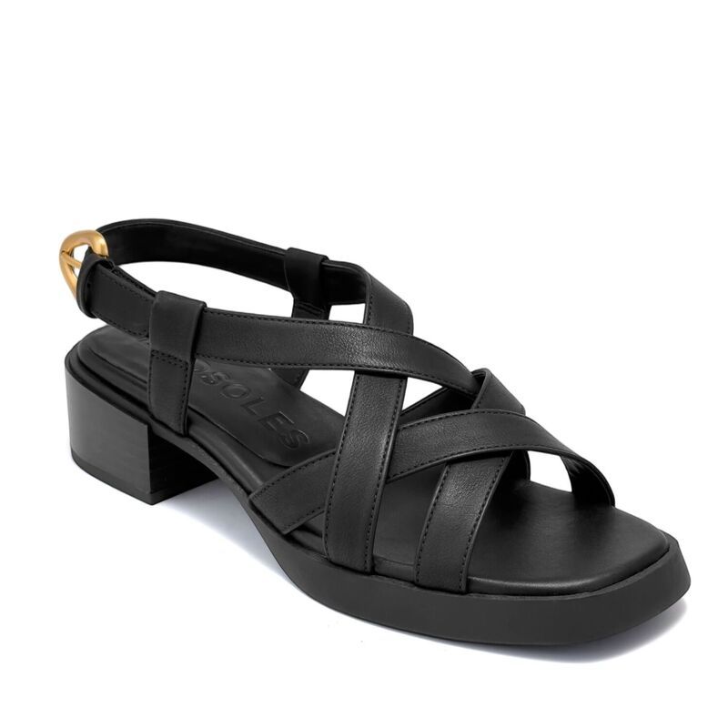 エアロソールズ レディース シューズ パンプス サンダル ヒール Aerosoles Daily Womens Low Heeled Slingback Sandals Black Fx ブラック