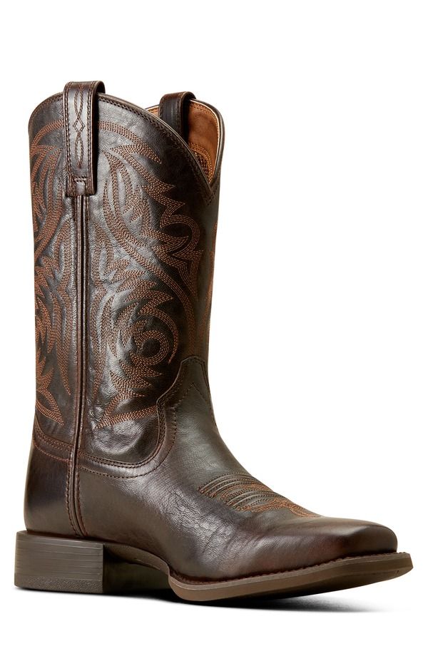 アリアト メンズ シューズ ブーツ・レインブーツ Ariat Sport Herdsman Square Toe Cowboy Boot Burnished Chocolate チョコレート