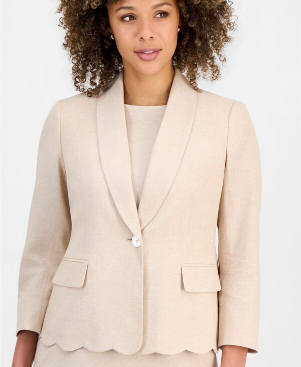 カスパール レディース アウター ジャケット・ブルゾン ブレザー Kasper WomenshawlLapel Scalloped Blazer Sesamevanilla Ice