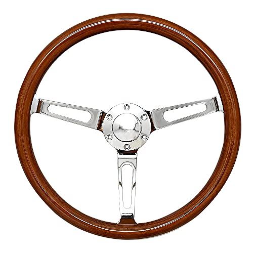 ウッド ステアリング 38Φ 15インチ 6穴 ハンドル レトロ クラシック 旧車 アメ車 ビンテージ ヴィンテージpms e95b3b4e