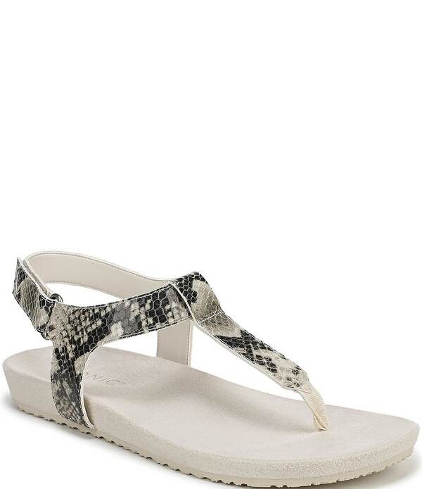 バイオニック レディース シューズ サンダル プリント レザー Vionic Palisadesnake Print Leather Tstrap Sandals Cream Snake クリーム
