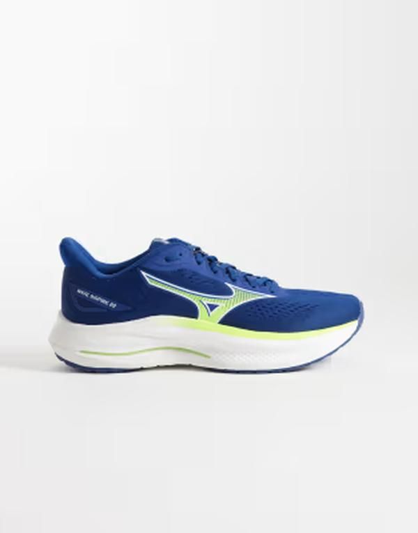 ミズノ メンズ シューズ スニーカー Mizuno Wave Inspire 22 running sneakers and yellow MID BLUE ブルー
