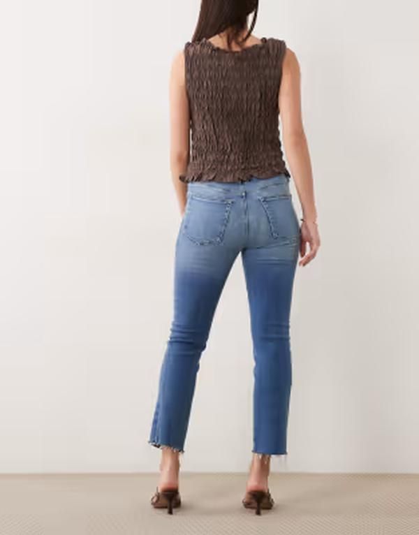 グッドアメリカン レディース ボトムス デニムパンツ クロップド ジーンズ Good American Softech Good Legs frayed hem cropped straight je