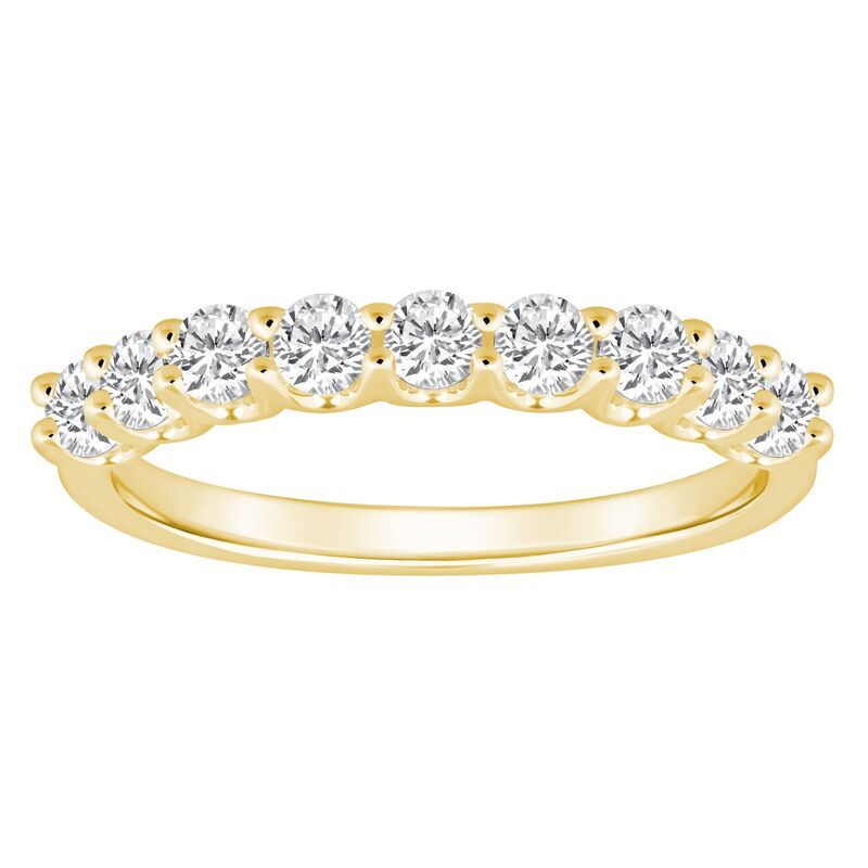 Alyson Layne レディース アクセサリー リング Alyson Layne 14k Gold 910 CaratW Diamond 9Stone Wedding Band Yellow イエ