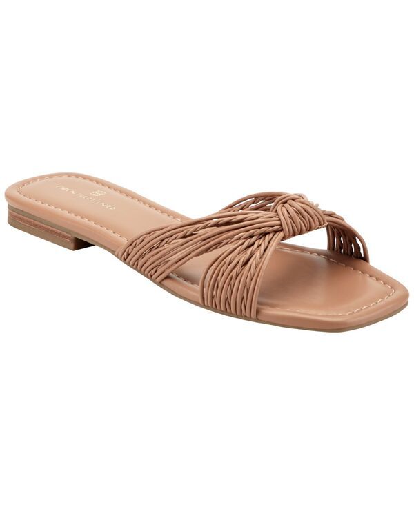 バンドリーノ レディース シューズ スリッポン・ローファー サンダル Bandolino Womensella Knotted Flat SlipOn Sandals Medium Natural