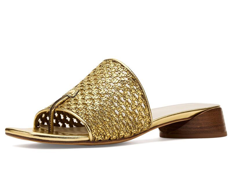 フランコサルト レディース シューズ ヒール Franco Sarto Loran Gold Woven Raffia ゴールド