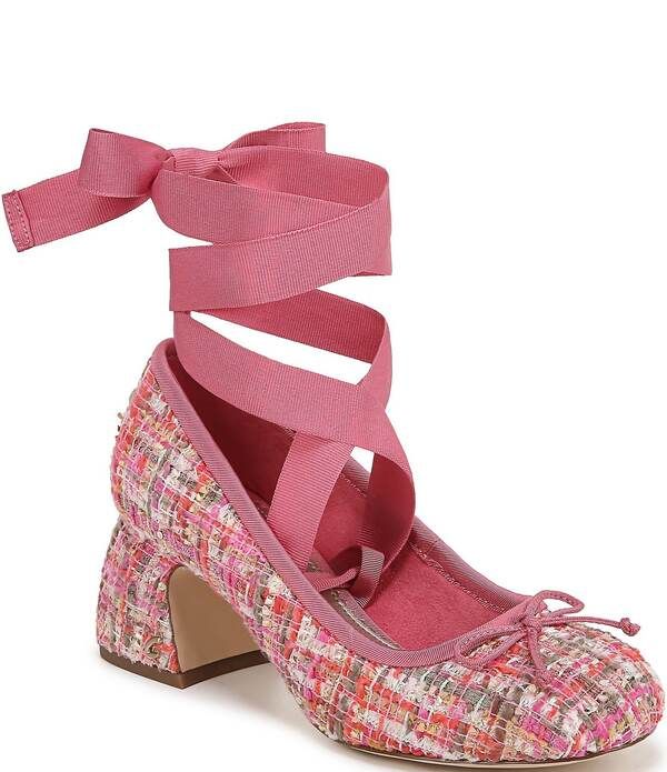 サムエデルマン レディース シューズ ヒール アンクル Circus NY by Sam Edelman Della Boucle Fabric Ankle Wrap Block Heel Balle