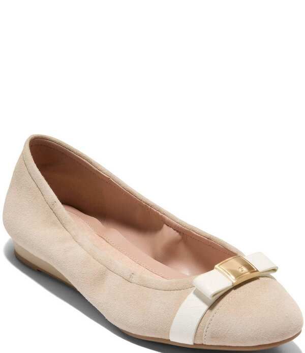 コールハーン レディース シューズ パンプスエード Cole Haan Gotova Suede Ballet Bow Flats Light SesamePowder