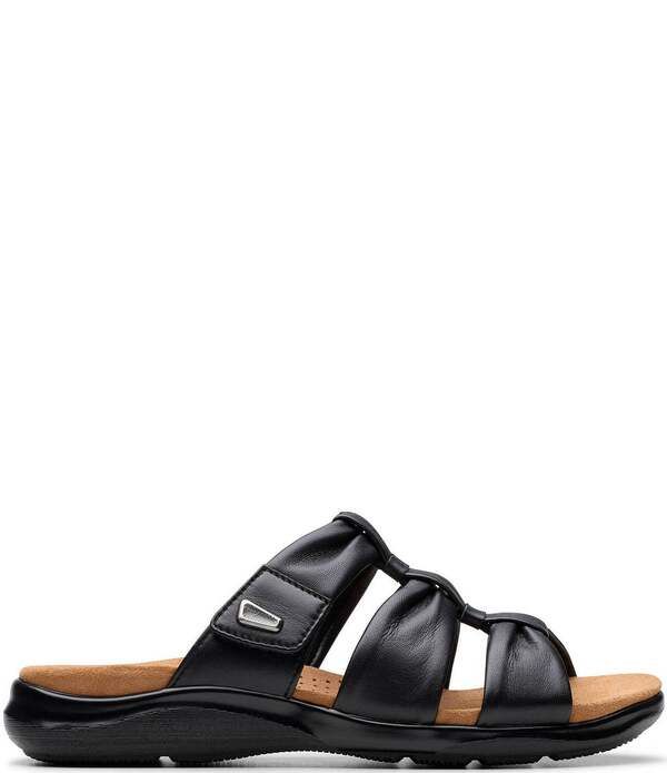 クラークス レディース シューズ パンプス サンダル レザー Clarks Artisan Kitly Leather Slide Sandals Black ブラック