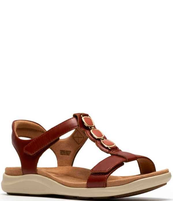 クラークス レディース シューズ パンプス サンダル レザー Clarks Artisan Kitly Gem Leather Sandals Burnt Orange オレンジ
