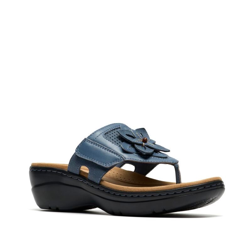 クラークス レディース シューズ ヒール Clarks Merliah 2 Kyla Denim Blue Textile デニム