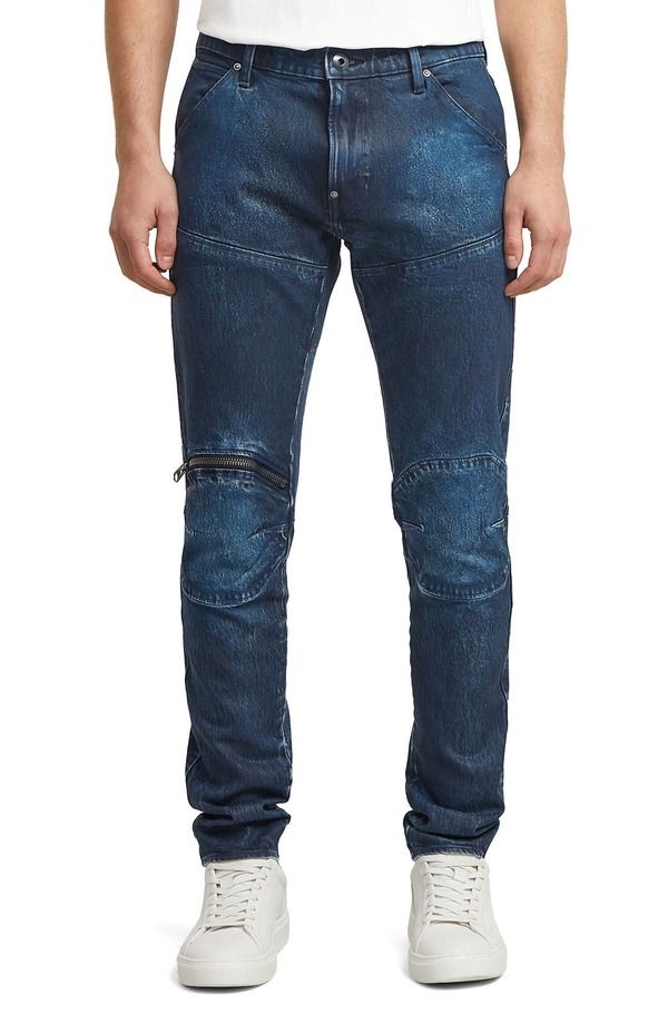 ジースター メンズ ボトムス デニムパンツ ジーンズ GSTAR 3D Zip Knee Skinny Jeans Faded Cerulean Skin