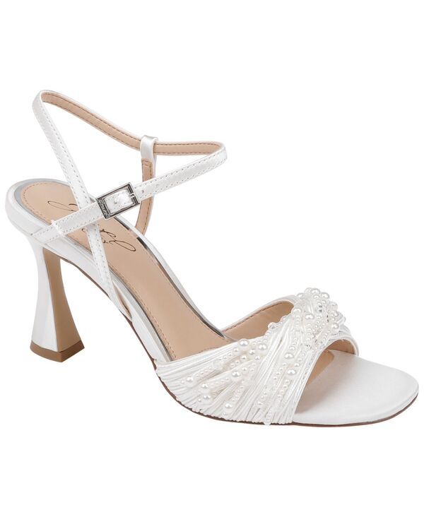 ジュウェルダグレイミシュカ レディース シューズ サンダル Jewel Badgley Mischka Womens Fanny Square Toe Dressandals Ivory Satin