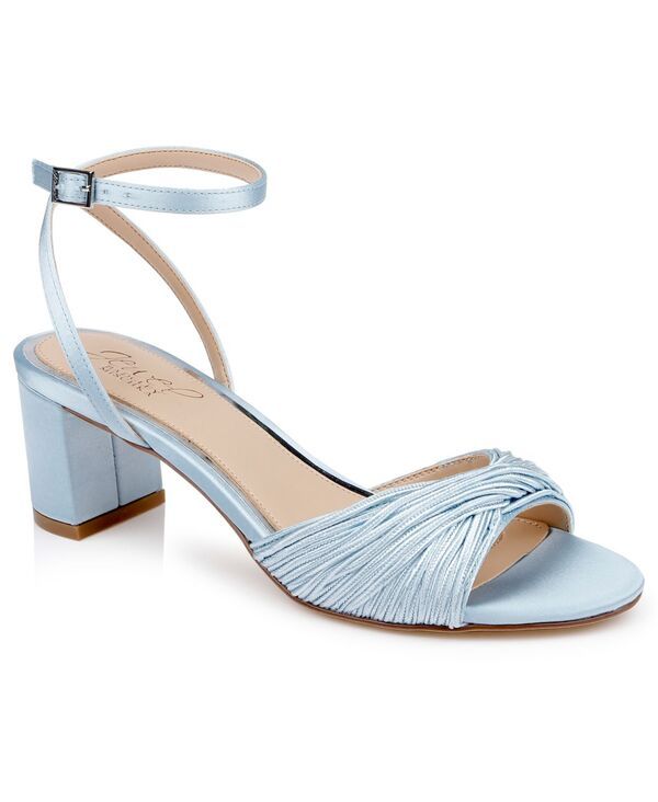 ジュウェルダグレイミシュカ レディース シューズ サンダル Jewel Badgley Mischka Womens Pretty Round Toe Dressandalsky Blue Satin