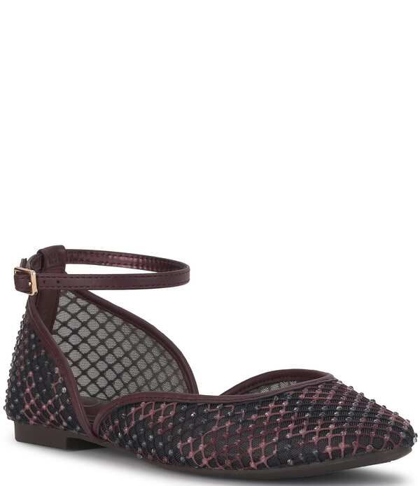 ジェシカシンプソン レディース シューズ パンプス プリント アンクル Jessica Simpson Laelli Camo Print Ankle Strap Ballet Flats Cherr