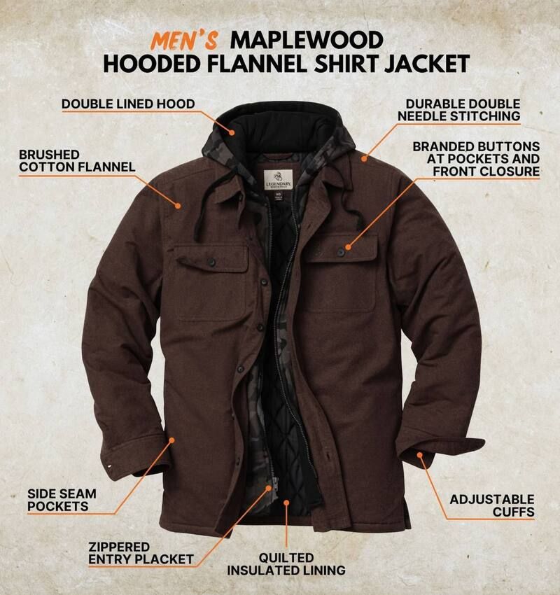 レジェンダリーホワイトテイルズ レディース アウター ジャケット・ブルゾン シャツ Mens Legendary Whitetails Maplewood Hooded Flannel Shirt J