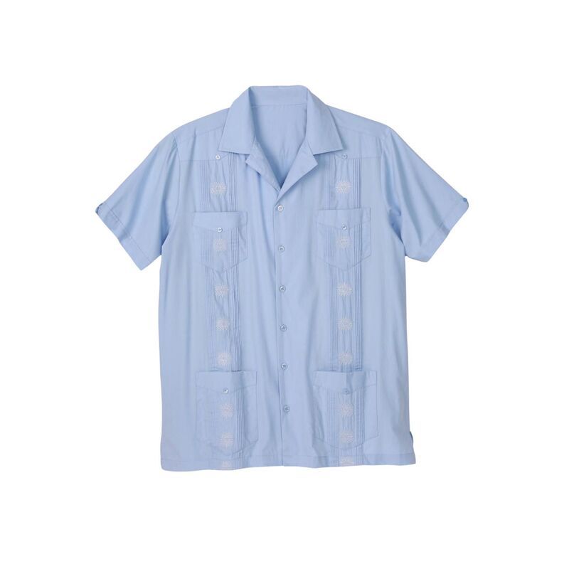 キングサイズ レディース トップス Tシャツ トール 半袖 KingSize Mens Big Tall ShortSleeve Guayabera Shirt Sky Blue ブルー