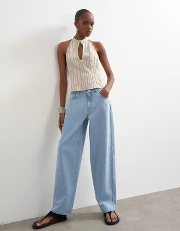 トップショップ レディース ボトムス デニムパンツ ローライズ ジーンズ Topshop Lowrie low rise baggy jeans in bleach