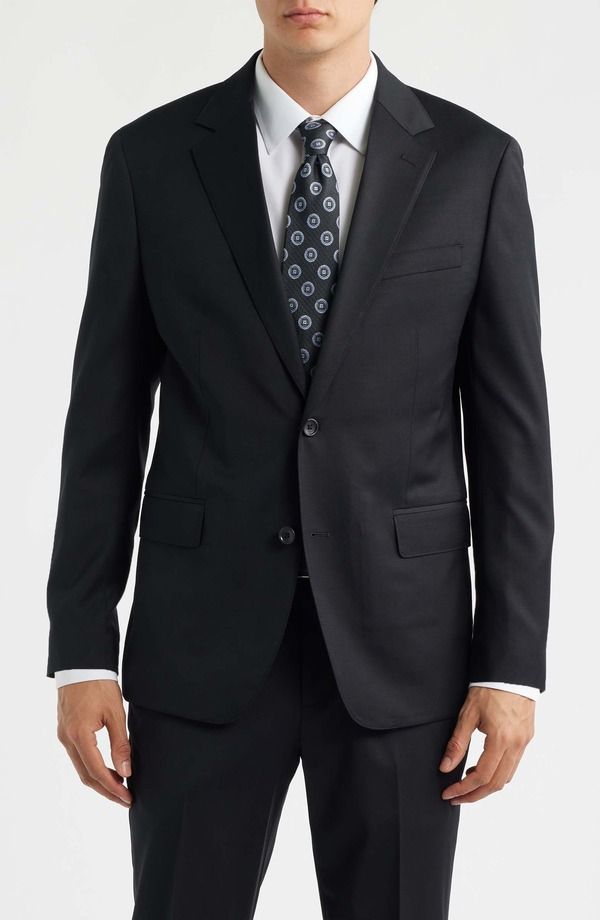 ボノボス メンズ アウター ジャケット・ブルゾン ウール Bonobos Jetsetter Standard Fit Black Stretch Wool Suit Jacket Black ブラッ