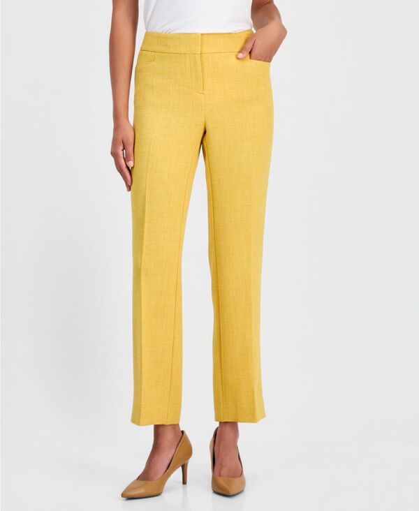 カスパール レディース ボトムス カジュアルパンツ ストレート プチ Kasper Womens Textu red HighRise Straight Leg Trousers Regular Pe