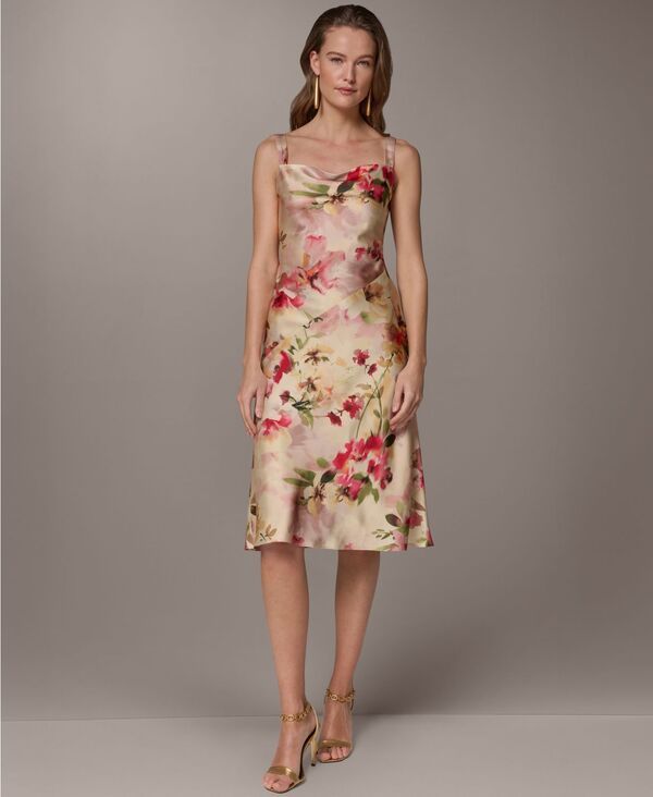 ダナ キャラン ニューヨーク レディース トップス ワンピース A ライン フラワー柄 ミディ フラワー Donna Karanew York Womens Floral ALine Midi Dre