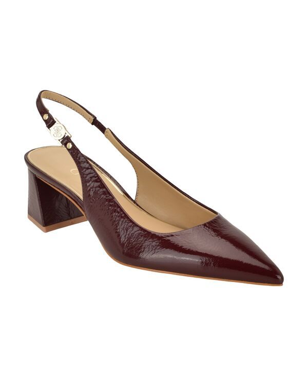 ゲス レディース シューズ パンプス レザー ヒール GUESS Womensinya Leather Block Heel Slingback Pumps Red Leather レッド